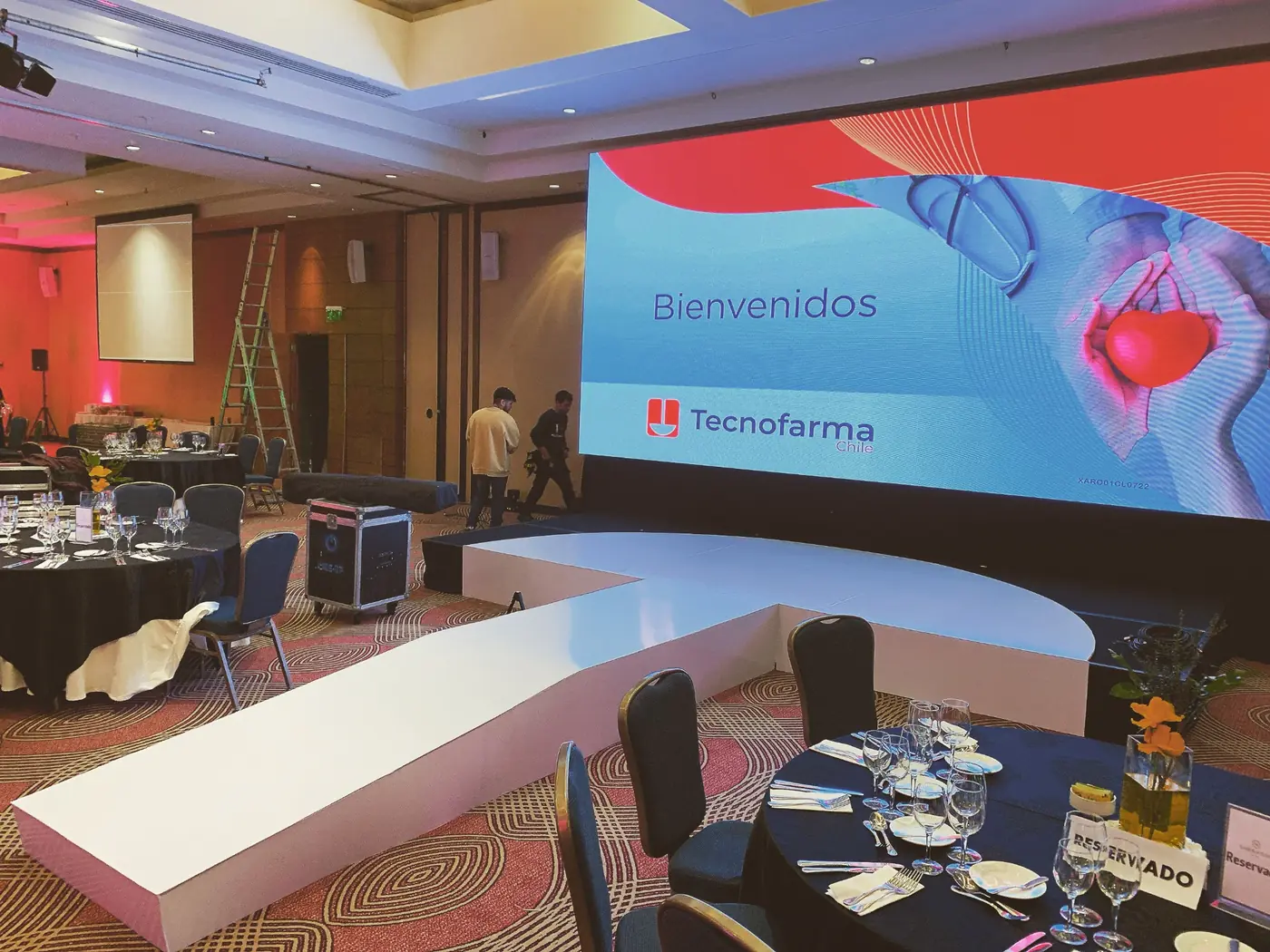 Tarima blanca especial para Tecnofarma Chile, proyecto realizado por PRAVUS
